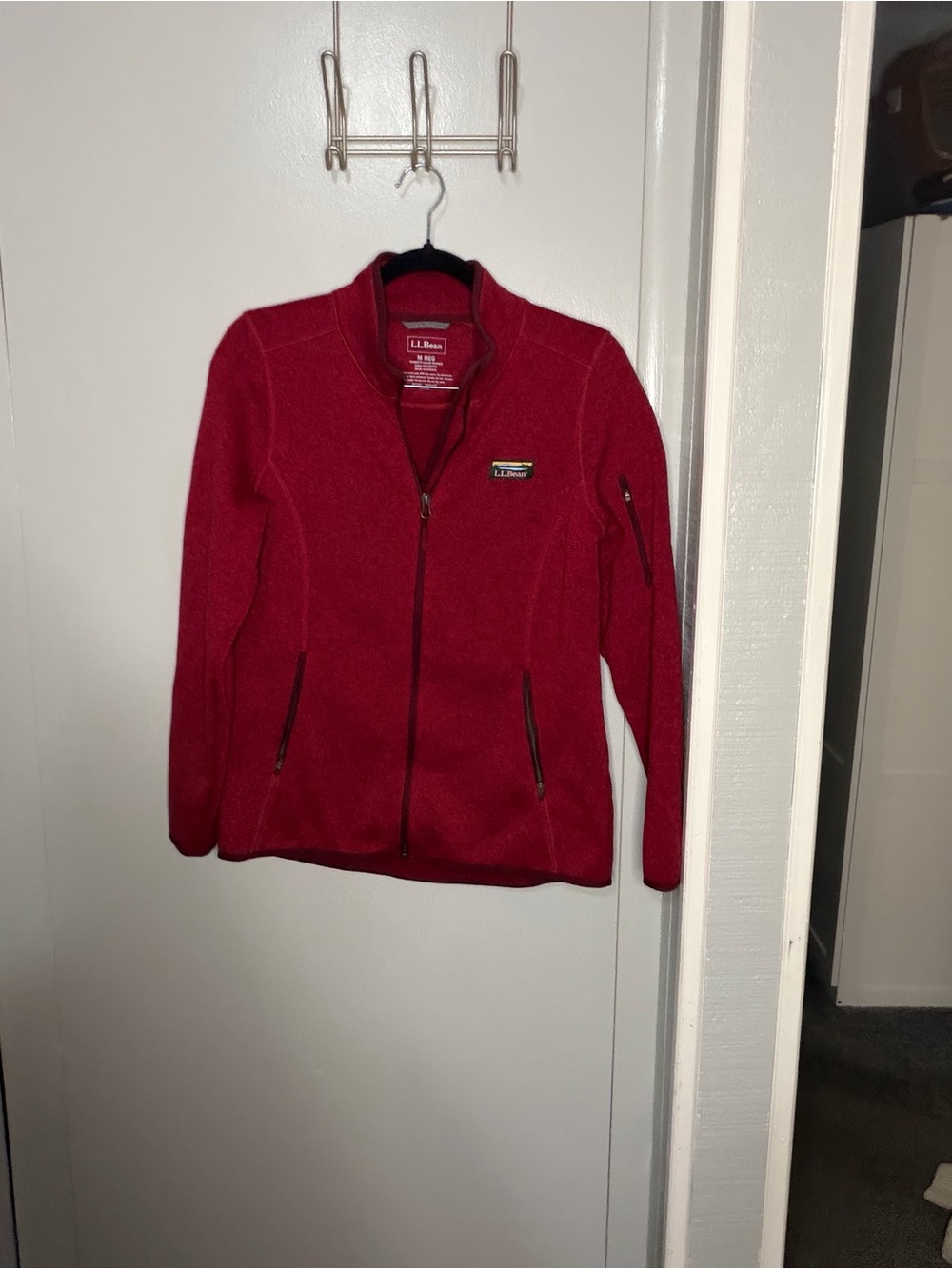 L.L. Bean Women's Deep Red Full-Zip Fleece Jacket